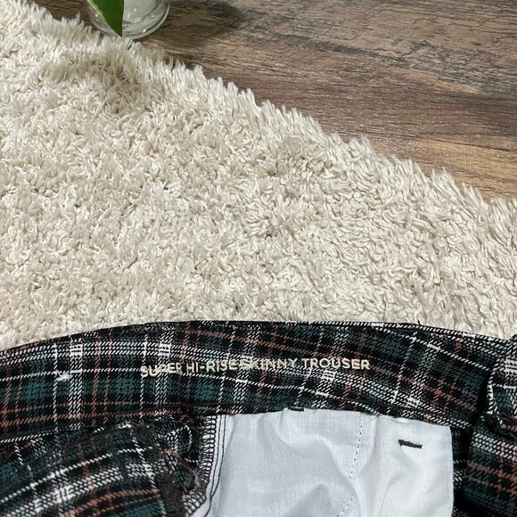 American Eagle Versatile Tailored Plaid Super High Rise Cropped Skinny Trousers - Picture 7 of 9